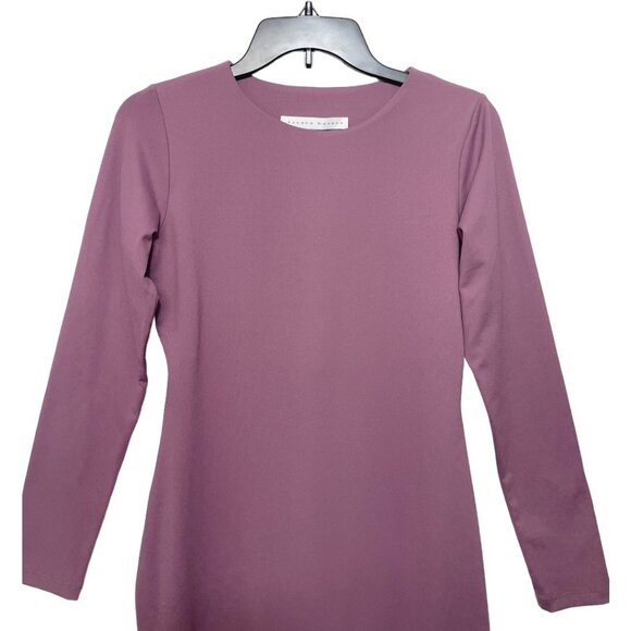 New Susana Monaco Long Sleeve Ruffle Bottom Mini‎ Dress in Pink Size M - Picture 5 of 7